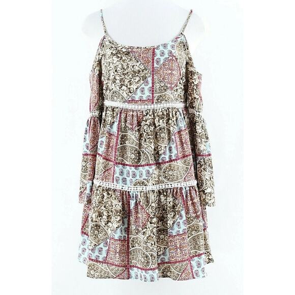 Design Lab Womens Small Bohemian Hippie Flowy Tunic Cottage Core Peasant Dress - Picture 15 of 15